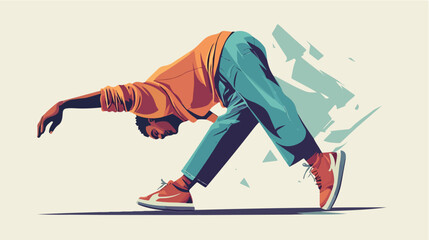 Illustration breakdancer. Guy breakdancing. Freestyle dancer.