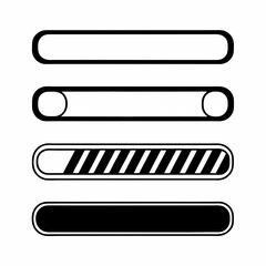Minimalist Progress Bar Vector Set in Monochrome