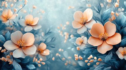 Vector backgrounds showcasing abstract floral patterns in soft, muted colors