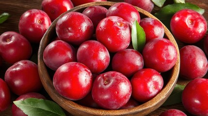A Bowl of Fresh, Juicy Plums