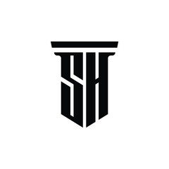 SH monogram logo design letter text name symbol monochrome logotype alphabet character simple logo