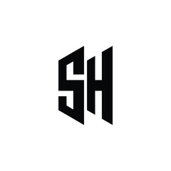 SH monogram logo design letter text name symbol monochrome logotype alphabet character simple logo