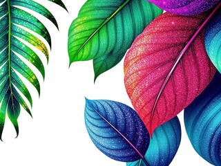 Effervescent Glitter Dancing on Verdant Leaves