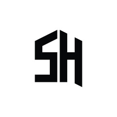 SH monogram logo design letter text name symbol monochrome logotype alphabet character simple logo