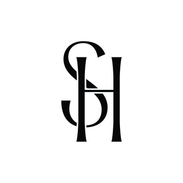 SH monogram logo design letter text name symbol monochrome logotype alphabet character simple logo