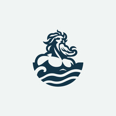 Poseidon God Symbol Logo