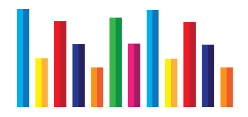3d rendered colorful bar graph