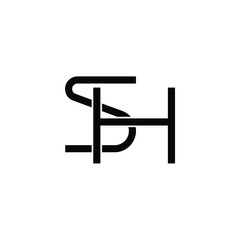 SH monogram logo design letter text name symbol monochrome logotype alphabet character simple logo