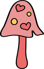 mushroom flower illustration Spring season