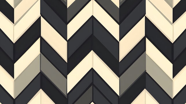 Chevron pattern in neutral tones of beige, gray, and black with a modern texture.