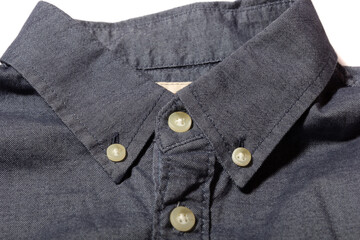 classic button down shirt collar on a white background
