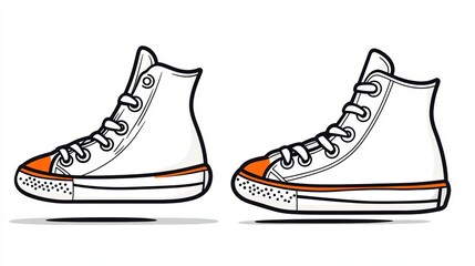 White Canvas Sneakers Side-by-Side Illustration