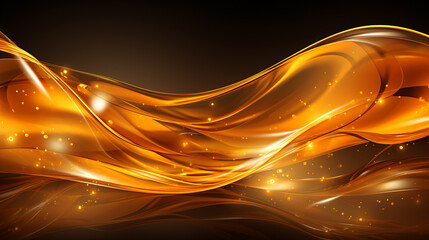 Abstract Smooth Golden Curve Design on Black Background
