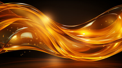 Abstract Smooth Golden Curve Design on Black Background