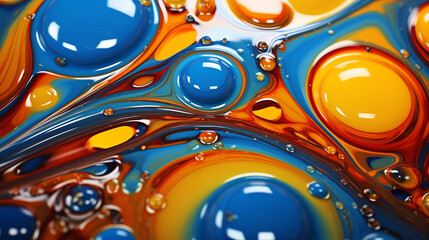 Abstract Acidic Liquid with Floating Bubbles