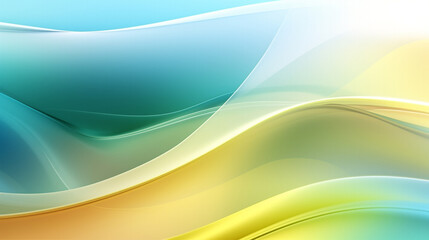 Liquid Wave Abstract in Yellow and Blue