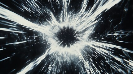 Obraz premium Abstract light streaks radiating from a central point.