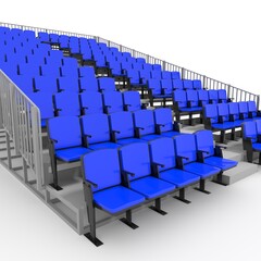 Fototapeta premium 3d render Bleachers design element. Furniture