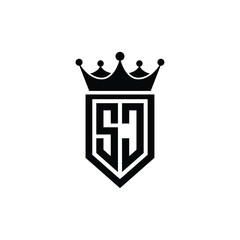 SJ monogram logo design letter text name symbol monochrome logotype alphabet character simple logo