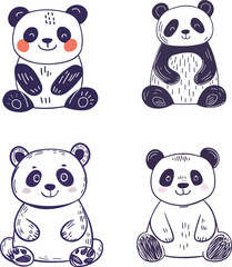 Cute Panda Illustrations