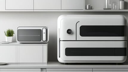 Obraz premium Modern Sustainable Kitchen Appliances in Futuristic Design for Eco-Friendly Homes