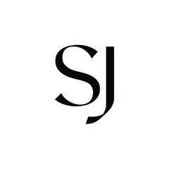 SJ monogram logo design letter text name symbol monochrome logotype alphabet character simple logo