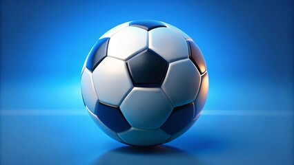 Naklejka premium soccer ball on blue background