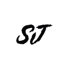 Fototapeta premium SJ monogram logo design letter text name symbol monochrome logotype alphabet character simple logo