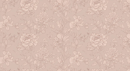 Fototapeta premium Elegant Vintage Floral Wallpaper – Ideal for Scrapbooking, Greeting Cards, Textile Patterns, and Decorative Backgrounds