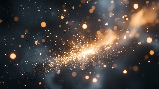 Sparks and glowing embers on dark background