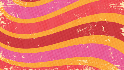 Abstract Scratched Wave Vintage Retro 60s 70s Aesthetic Hippie Psychedelic Wallpaper Halftone Texture