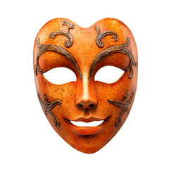Intricate Orange Mask with Decorative Patterns and Elegant Design