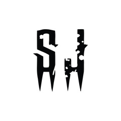 Fototapeta premium SJ monogram logo design letter text name symbol monochrome logotype alphabet character simple logo