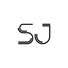 SJ monogram logo design letter text name symbol monochrome logotype alphabet character simple logo