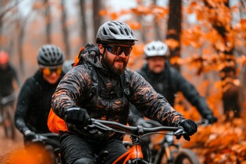 A mountain biker using adaptive gear, navigating a rugged trail with skill and determination