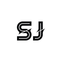 SJ monogram logo design letter text name symbol monochrome logotype alphabet character simple logo