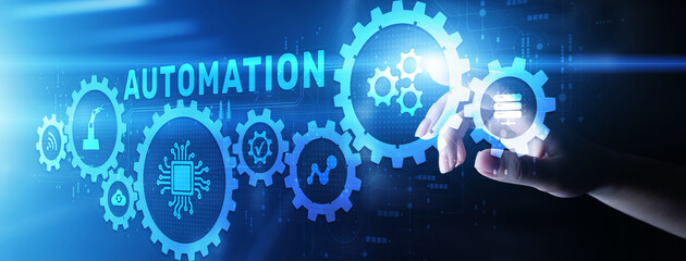 Automation Gears icon RPA Software development business process optimisation innovation technology.