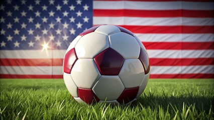 Fototapeta premium soccer ball on grass
