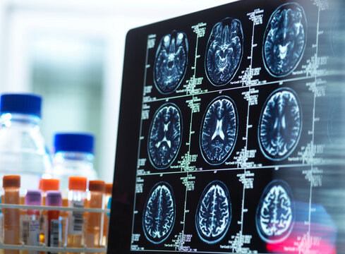 MRI scan of a patient awaiting analyst by a doctor for ageing or damage