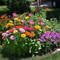 Obraz premium Asters add charm to flowerbed