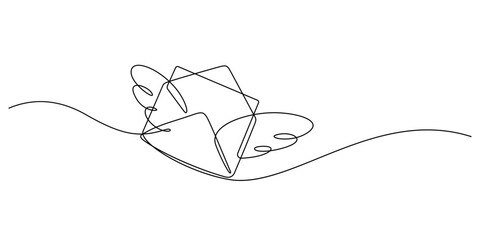 envelope opening news letter and message one line