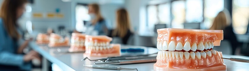 Educational Dental Model Display at Training Facility for Students