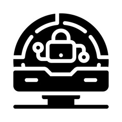 Icon Cyber Security With Style Glyph