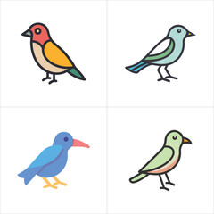 Bird vector icon set