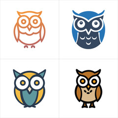 Owl vector icon set