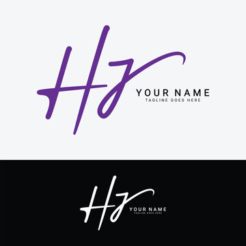 H, J, HJ Initial letter logo. Alphabet HJ Handwritten Signature logo