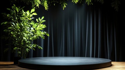 Podium stage for television studio modern theater shows concept background wallpaper