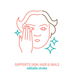 Benefits of collagen for skin, hair, nails. Vector illustration