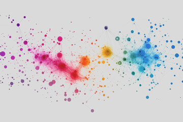 Obraz premium Abstract social connect line data tangle colorfully to create a connection.