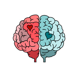 Love is in your brain. Abstract vector image.